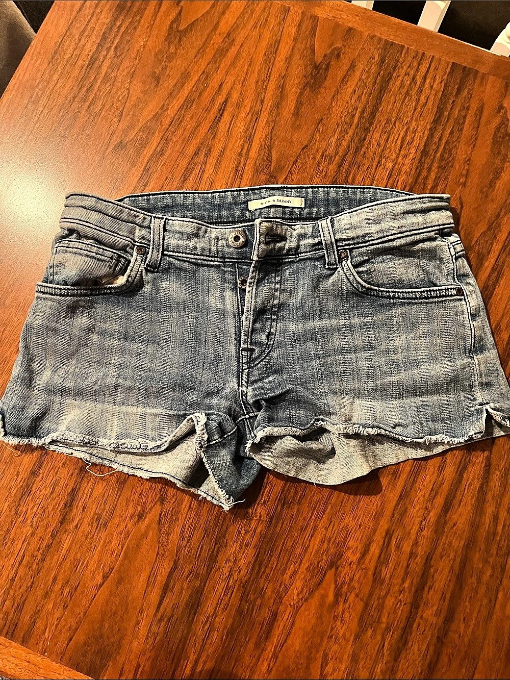Rich & Skinny Distressed Denim Jean Shorts Waist 27